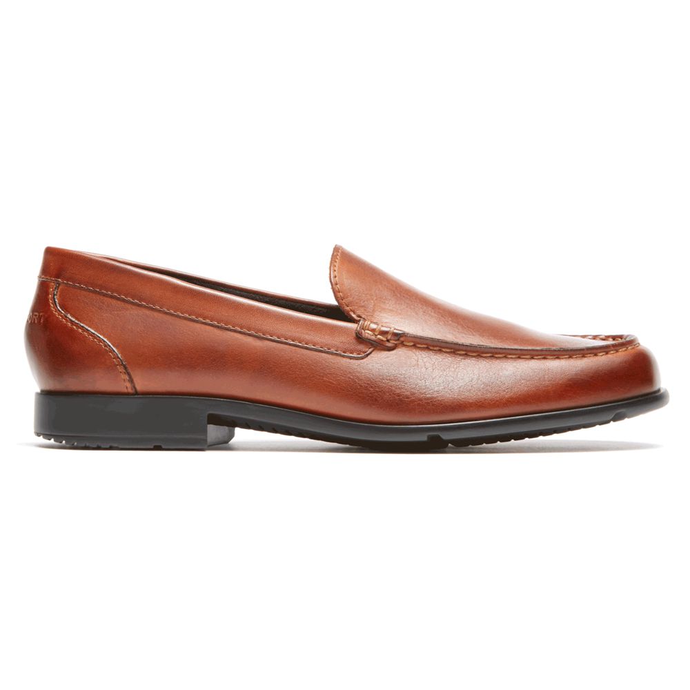 Rockport Men's Classic Venetian Slip-Ons Loafers - Cognac - USA (2485TBCPL)